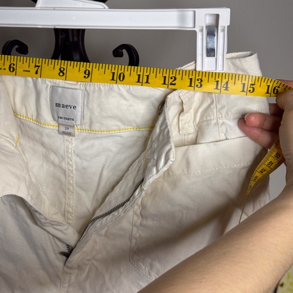 Maeve Cream Wide-Leg Patch Pocket Pants - Picture 11 of 12